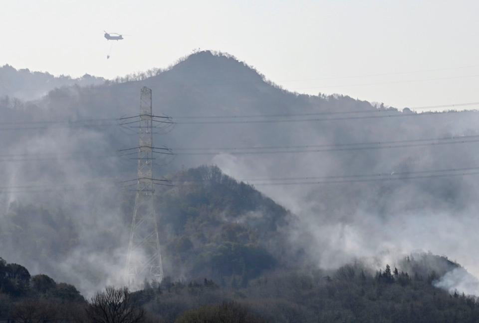 Strong winds whip up western Japan wildfires, eight buildings destroyed Strong winds whip up western Japan wildfires, eight buildings destroyed