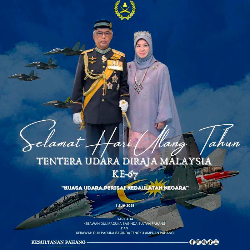 Sultan Pahang, Tengku Ampuan express appreciation of RMAF personnel