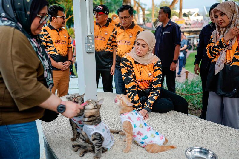 Tengku Permaisuri Norashikin officiates Catopia Shah Alam, a new cat park