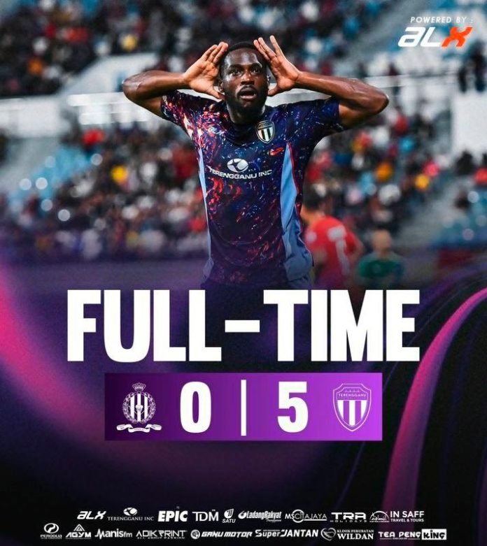 Terengganu FC tops Super League with 5-0 thrashing of DPMM FC
