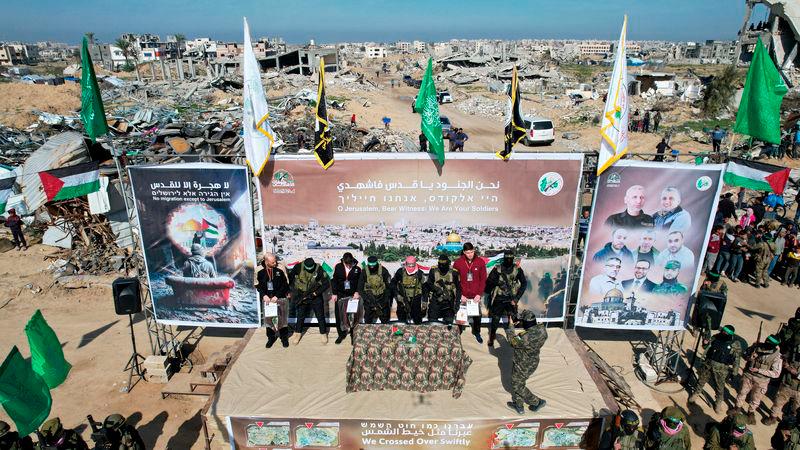 Three Israeli hostages freed in Gaza, Israel begins releasing 369 Palestinians in exchange Three Israeli hostages freed in Gaza, Israel begins releasing 369 Palestinians in exchange