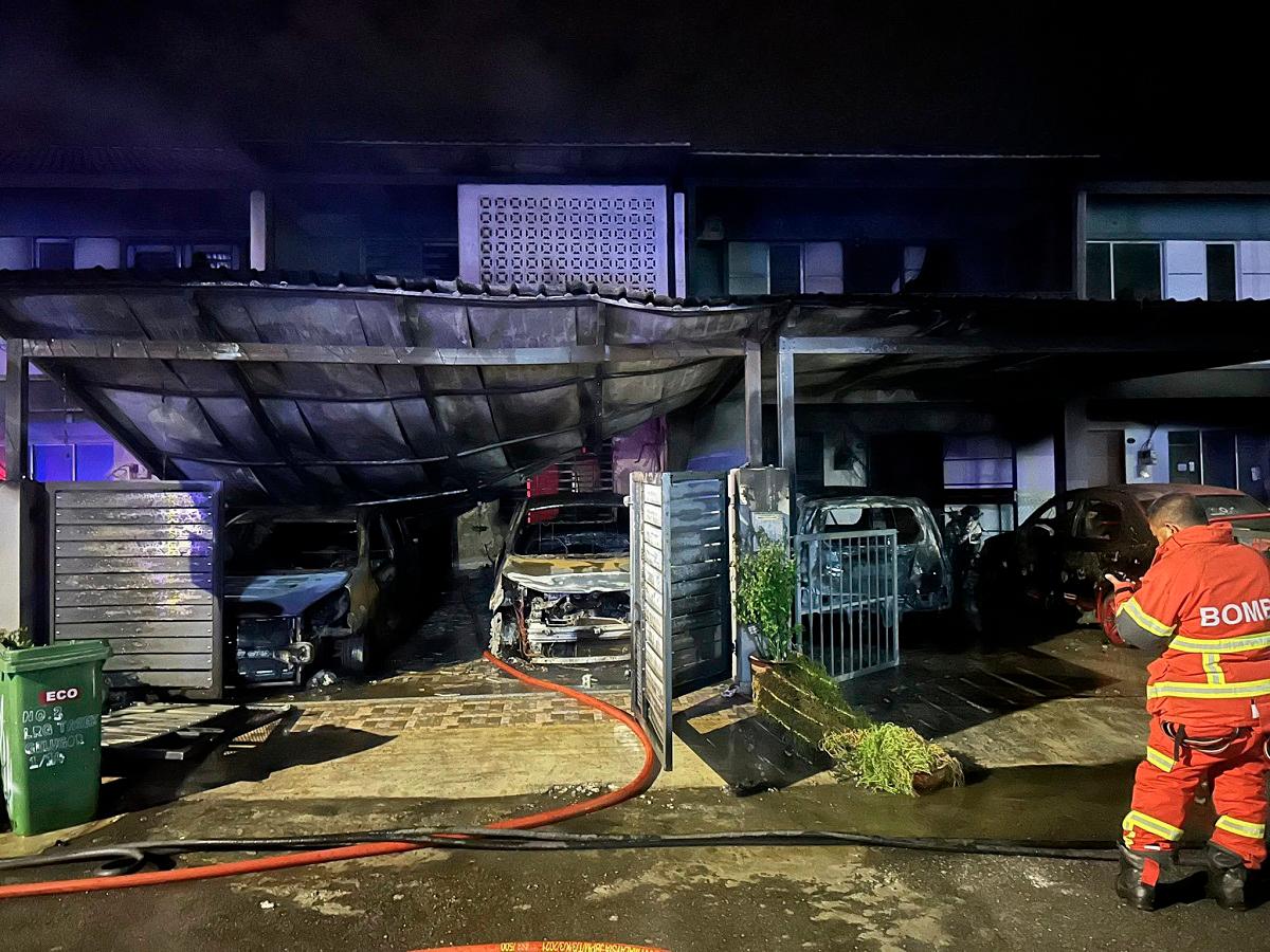 Three houses, nine vehicles damaged during early morning fire in Tasek Gelugor