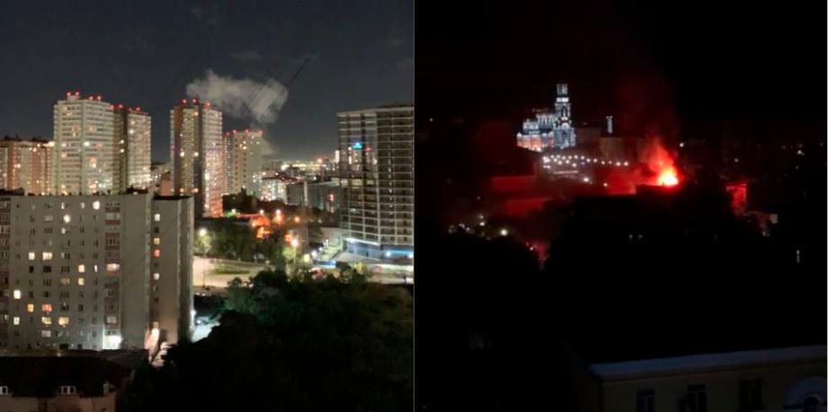 Ukrainian drone debris sparks fire in Russian apartment building Ukrainian drone debris sparks fire in Russian apartment building