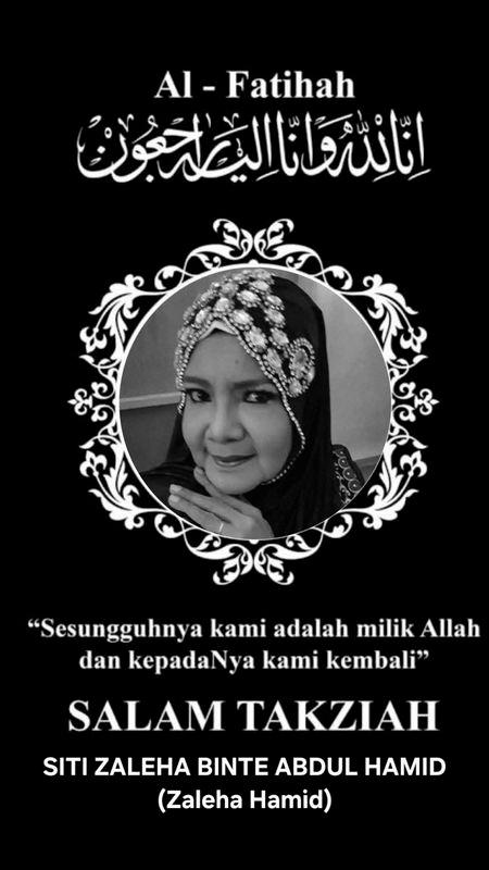 Veteran singer Zaleha Hamid dies Veteran singer Zaleha Hamid dies