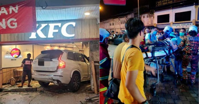 Wanita warga emas cedera dirempuh MPV dalam restoran makanan segera 