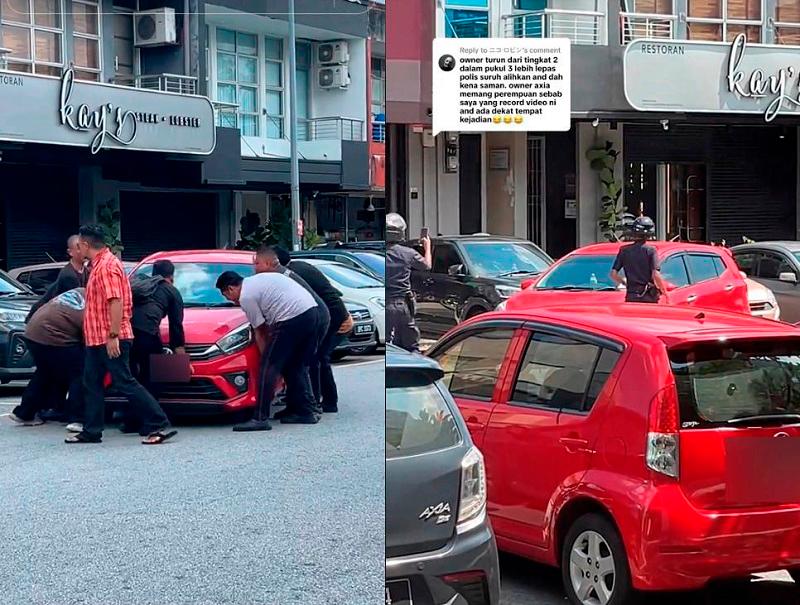 Warga sama-sama mengalihkan Axia yang double park di Putra Heights, polis meyaman pemandu selepas itu Warga sama-sama mengalihkan Axia yang double park di Putra Heights, polis meyaman pemandu selepas itu