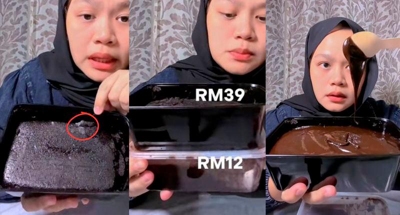Woman buys RM39 viral “black premium cake,” finds it moldy