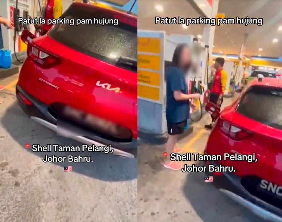 Woman caught refueling her SG-registered car with RON95 in JB petrol station
