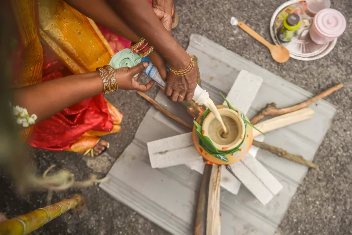 Newly married Hindu couples celebrate Thalai Pongal