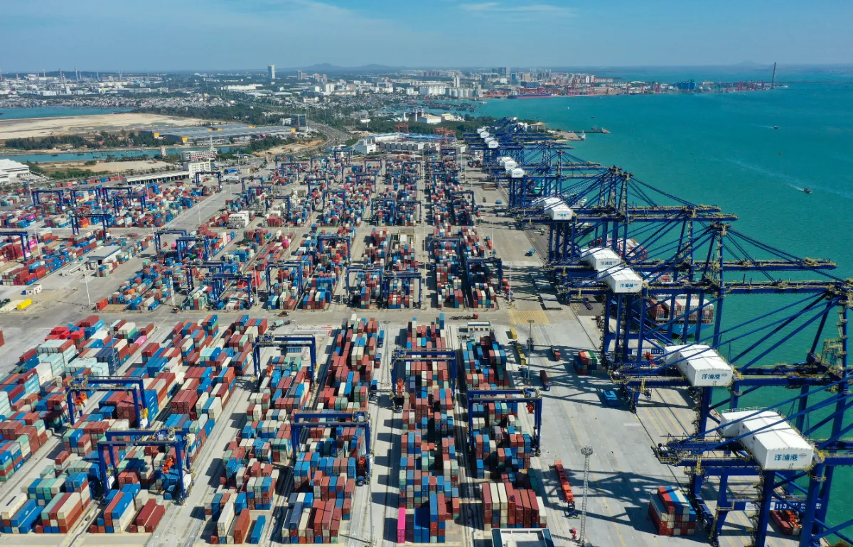 hainan Yangpu Port, the largest cargo port in the Hainan FTP.