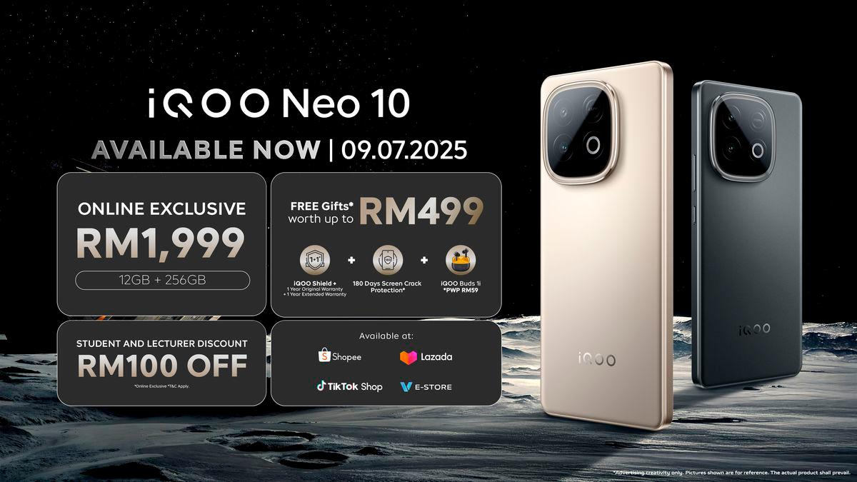 Iqoo neo 10 launches in malaysia, combining flagship-level power with gamer-centric features