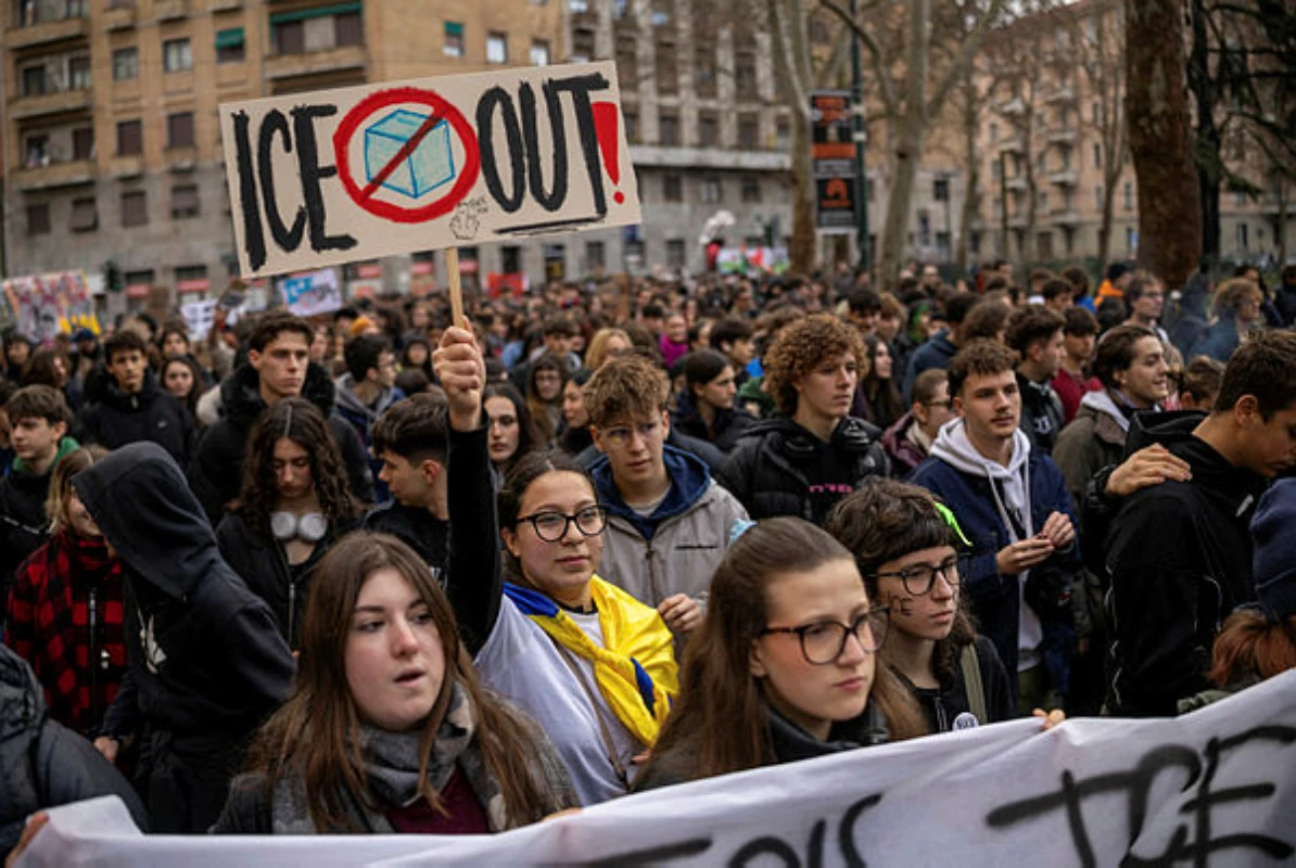 Protesters rally in Milan against US ICE presence, school closures ahead of opening ceremony