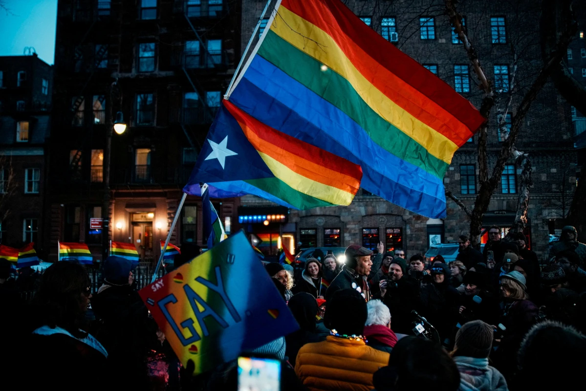 Outrage as Pride flag removed from Stonewall monument