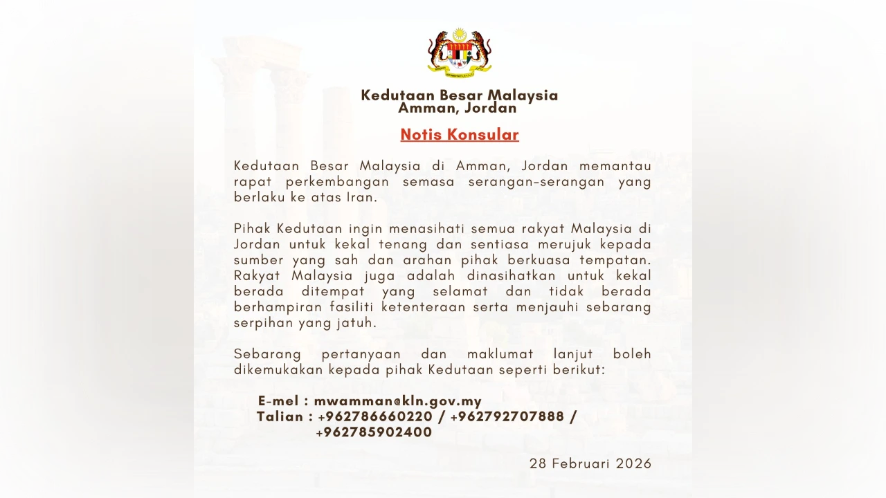 Malaysians in Jordan and Bahrain urged to stay safe amid tensions Malaysians in Jordan and Bahrain urged to stay safe amid tensions