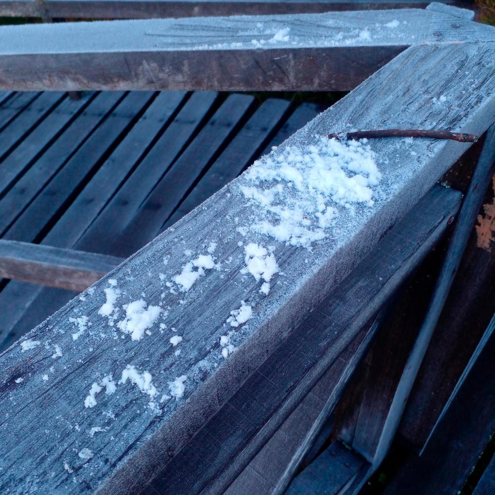 A sudden drop in temperature results in snowfall on Mount Kinabalu in Sabah