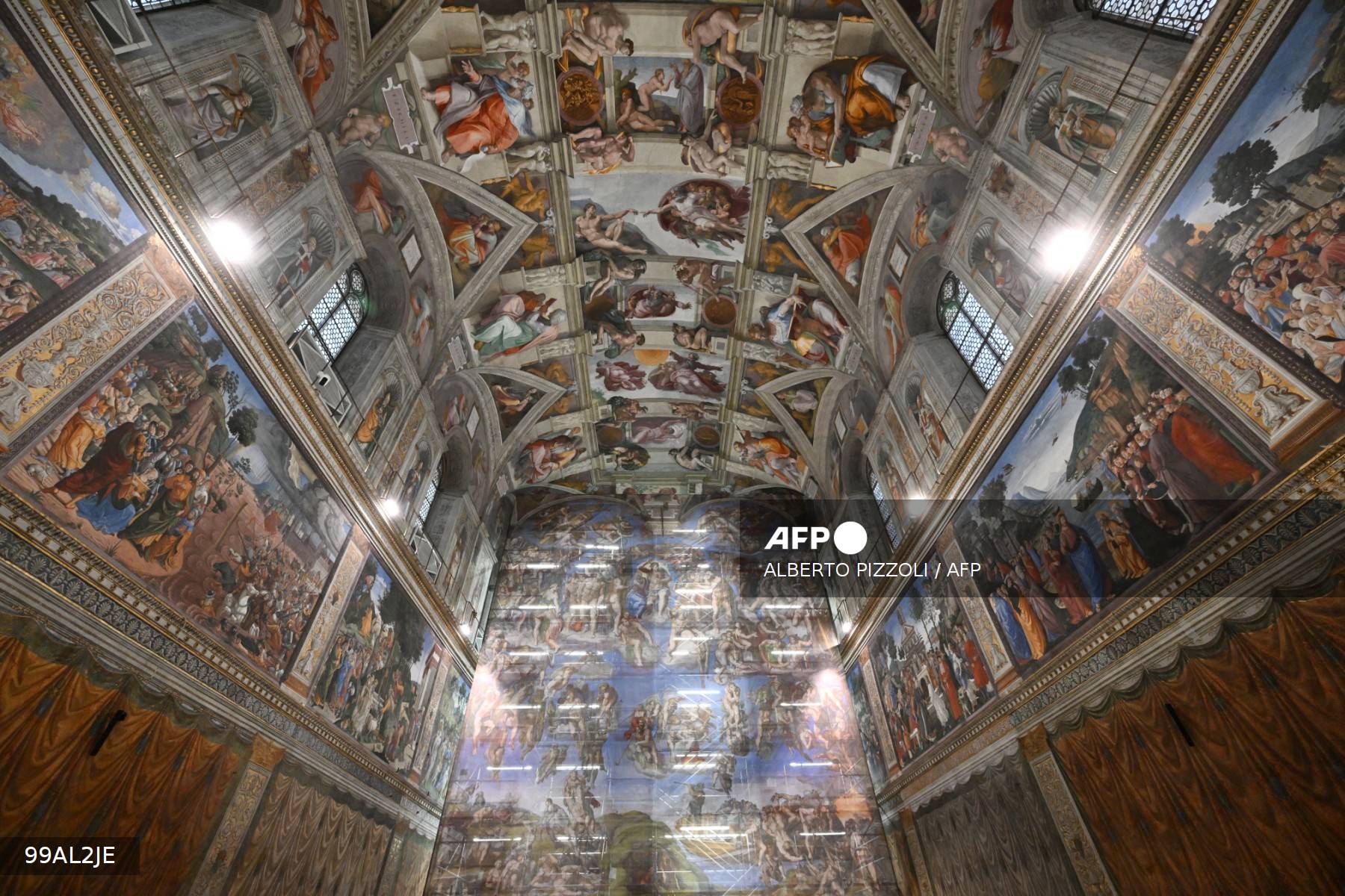 VATICAN-ART-RESTORATION-SISTINE CHAPEL Climate change forces facelift for Michelangelo masterpiece