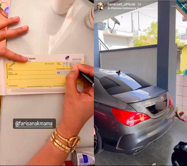 Businesswoman gifts her son a new Mercedes and RM10k cheque for doing well in SPM 