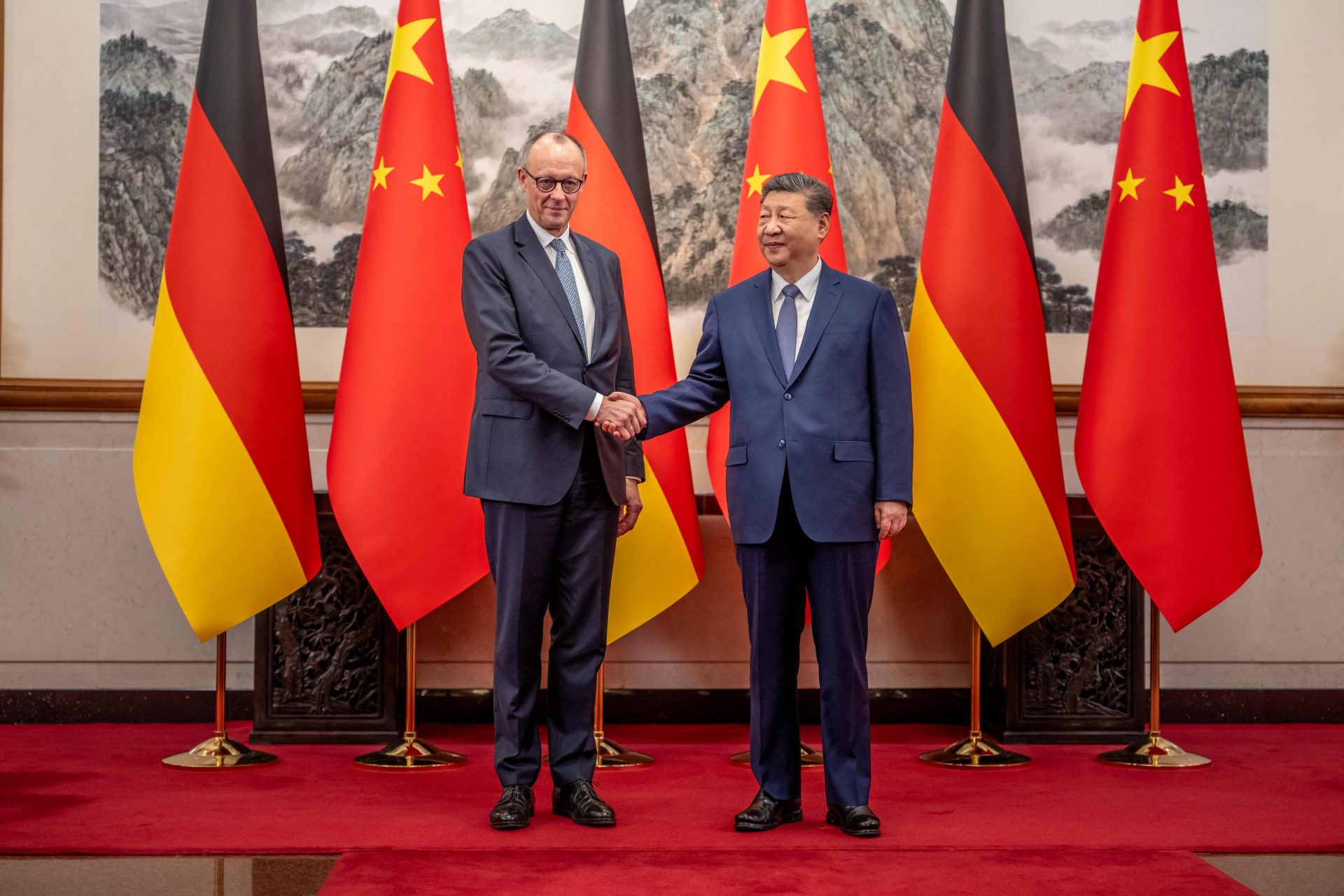 CHINA-GERMANY-POLITICS-DIPLOMACY Germany's Merz meets Xi in China, seeking closer ties