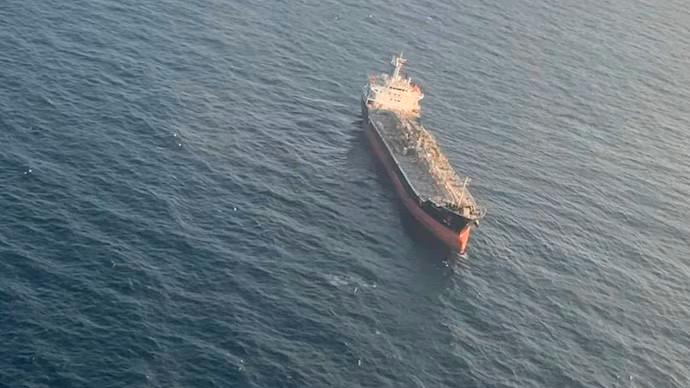 Drone-hit chemical tanker sailing to Mumbai under escort Drone-hit chemical tanker sailing to Mumbai under escort