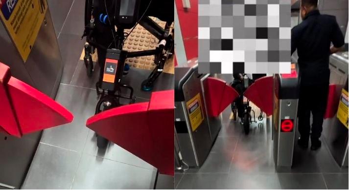 Exit gate maintanence, alleged lack of staff leaves disabled commuter trapped at LRT station