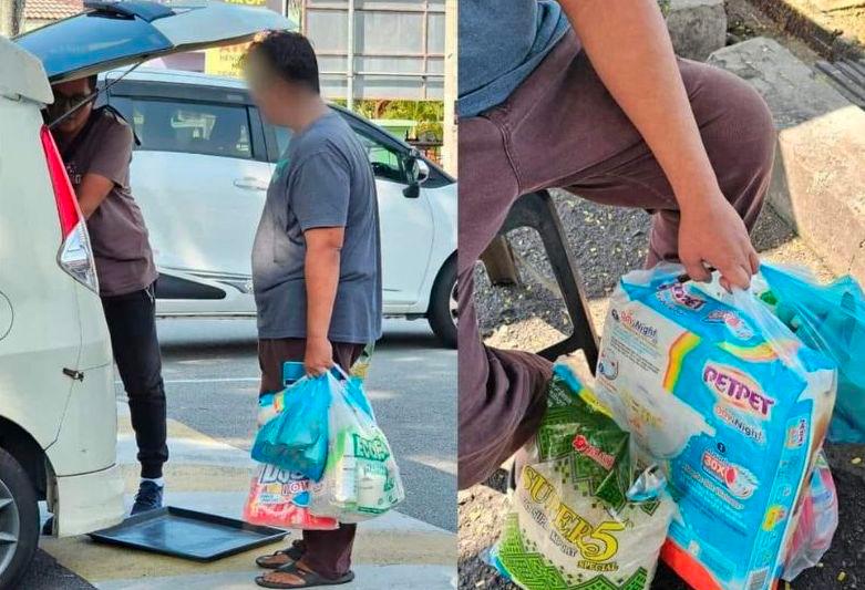 Father walks from Beranang to Kajang to collect food donation from eatery for family Father walks from Beranang to Kajang to collect food donation from eatery for family