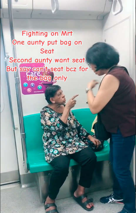 “Go ahead and complain, I’m not afraid” - Two Singaporean aunties go viral after arguing over MRT seats “Go ahead and complain, I’m not afraid” - Two Singaporean aunties go viral after arguing over MRT seats