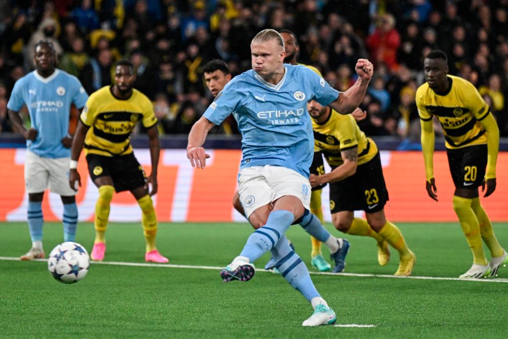 Haaland bags brace as Man City extend perfect Champions League start