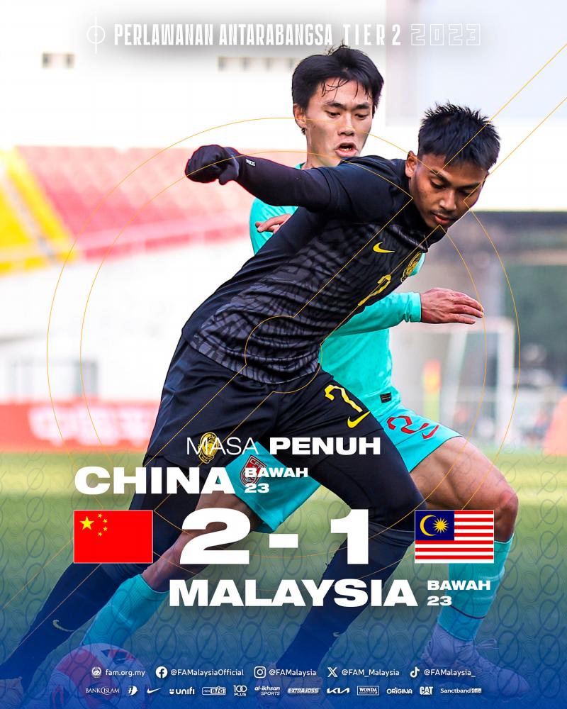 Harimau Muda ditundukkan China 1-2 Harimau Muda ditundukkan China 1-2