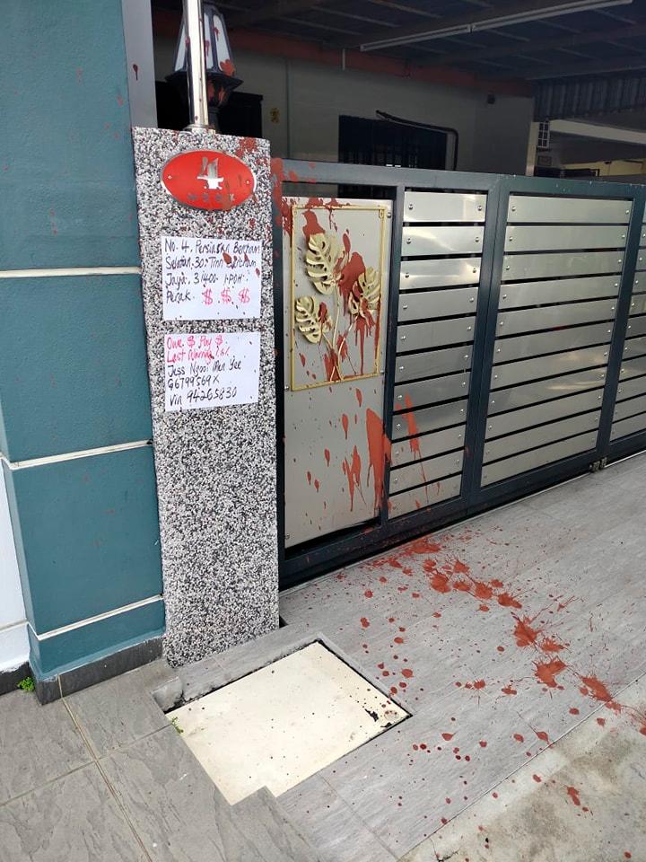 House spalshed with red paint over daughter-in-law’s loan shark debt