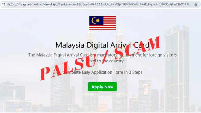 Immigration Dept warns tourists of fake MDAC website