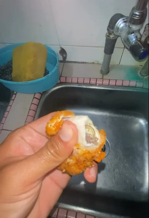 M'sian discovers worm in his fried chicken purchased from Senawang Ramadan bazaar, reports to authorities M'sian discovers worm in his fried chicken purchased from Senawang Ramadan bazaar, reports to authorities