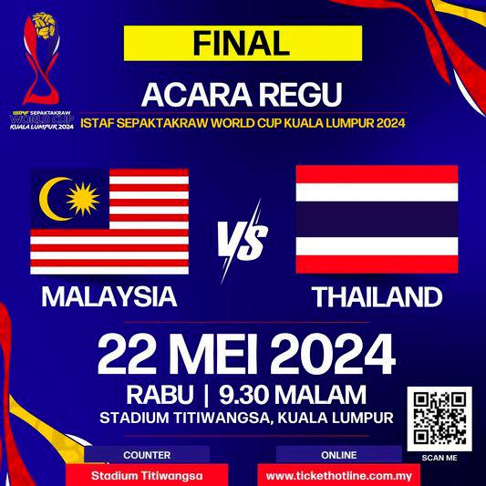 Malaysia to go against Thailand in double, regu finals of 2024 Sepak Takraw World Cup