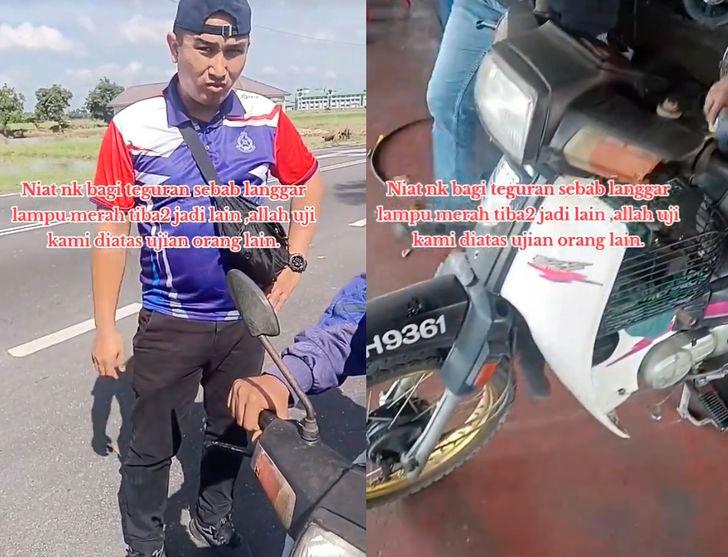 Malaysian cops help help fund repairs after motorcyclist runs red light due to faulty brakes Malaysian cops help help fund repairs after motorcyclist runs red light due to faulty brakes