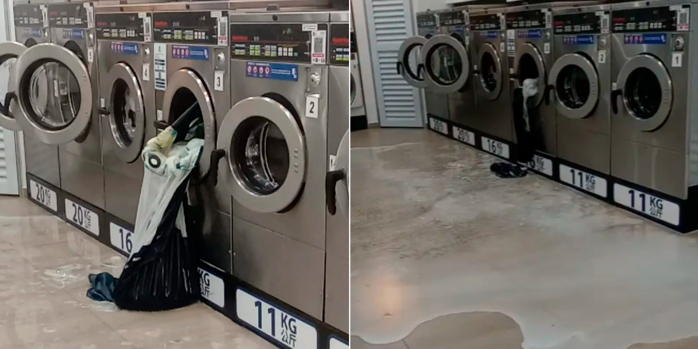 SG couple stuff baby playpen into washing machine, causes explosion SG couple stuff baby playpen into washing machine, causes explosion