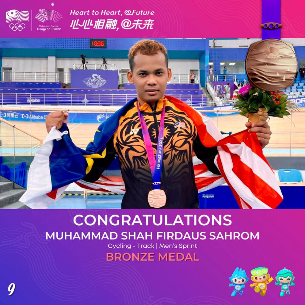 Sukan Asia: Muhammad Shah Firdaus raih gangsa keirin Sukan Asia: Muhammad Shah Firdaus raih gangsa keirin