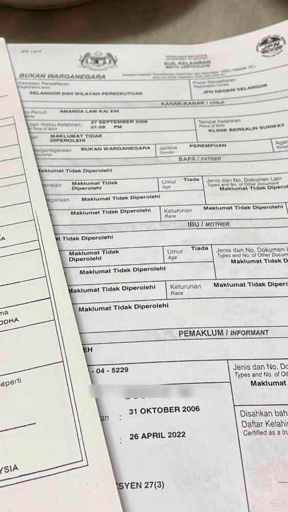 Terengganu NRD received 286 late birth registration cases in 2022