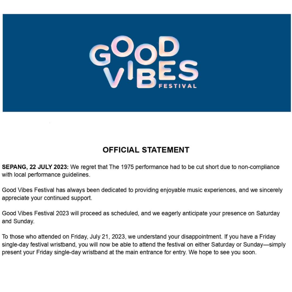 The 1975 disrespectful actions: Fahmi asks festival organiser to explain