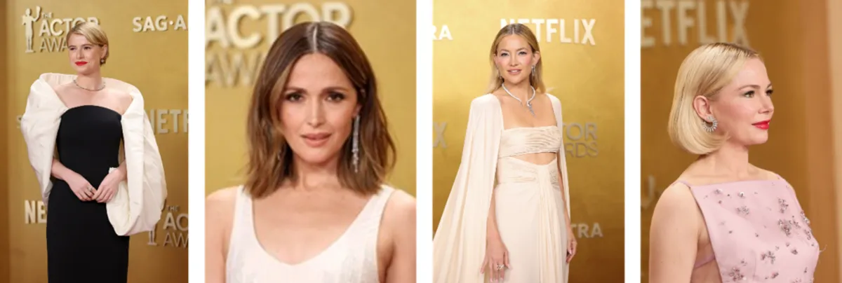 Jessie Buckley, Rose Byrne, Kate Hudson and Michelle Williams wear desert diamonds on the red carpet at the 32nd Actors Awards