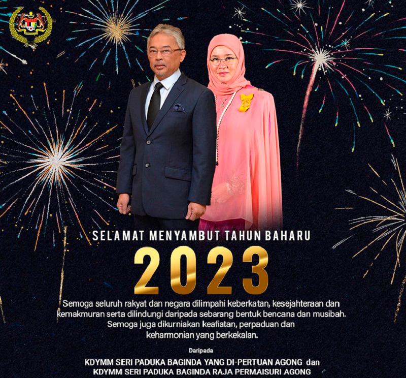 Agong, Raja Permaisuri zahir ucapan Selamat Tahun Baharu 2023