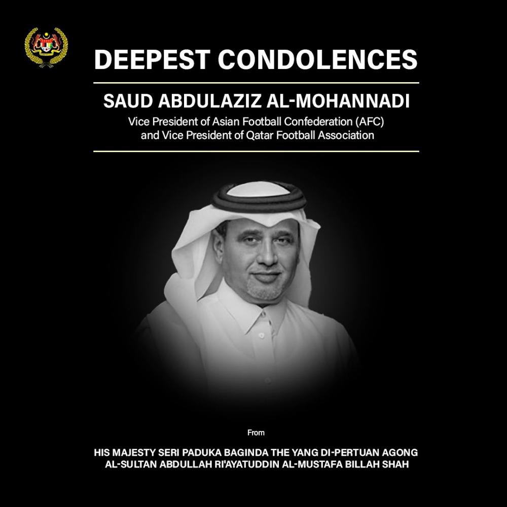 Agong zahir ucapan takziah kepada keluarga Naib Presiden AFC Saud Abdulaziz