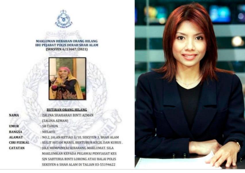 Bekas pembaca berita stesen tv dilaporkan hilang masih tidak dijumpai Bekas pembaca berita stesen tv dilaporkan hilang masih tidak dijumpai