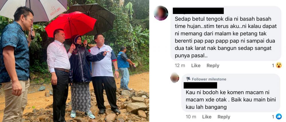 Bentong MP calls out netizen’s vulgar comment on picture of her surveying flooded area in rain coat