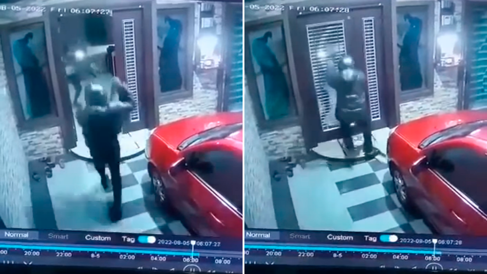 Cops hunt suspect seen trying to rob house (Video)