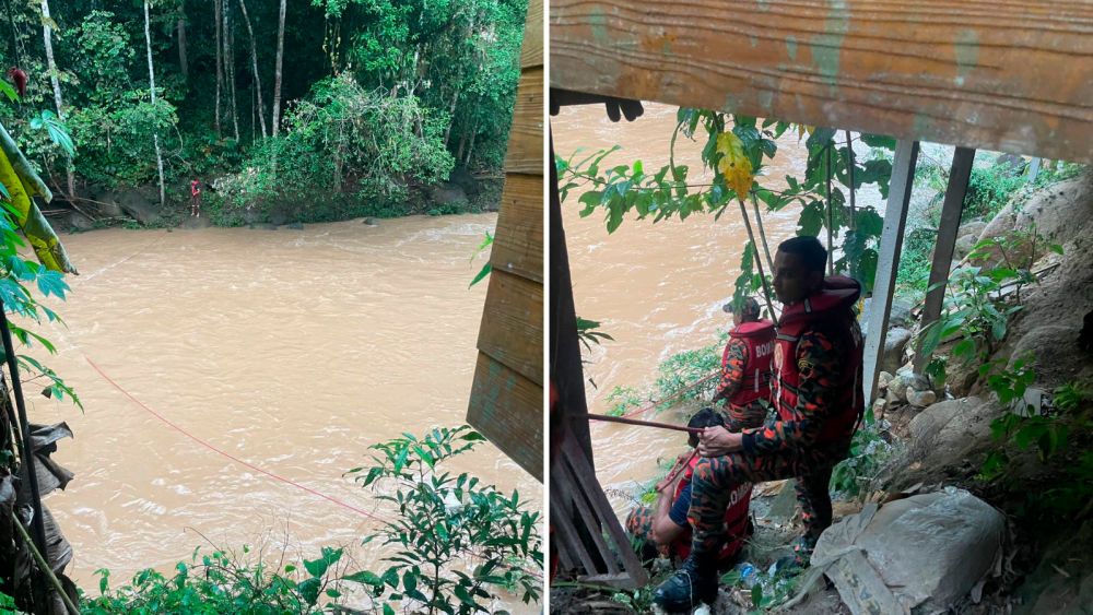 Family of 10 rescued from Sungai Petang water surge