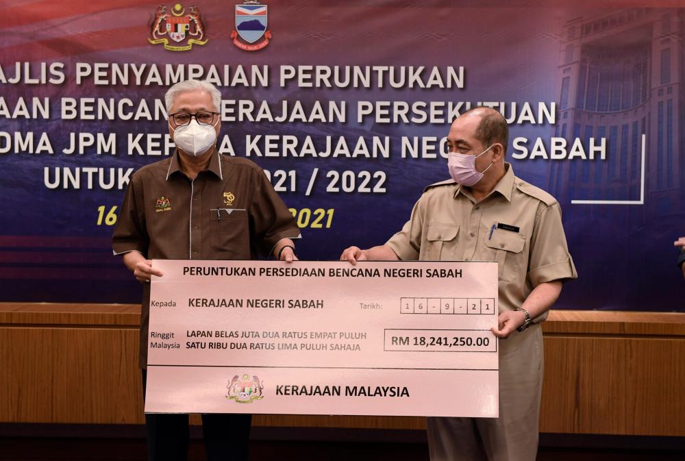 Federal govt allocated more than RM18 mln for disaster management in Sabah - Ismail Sabri