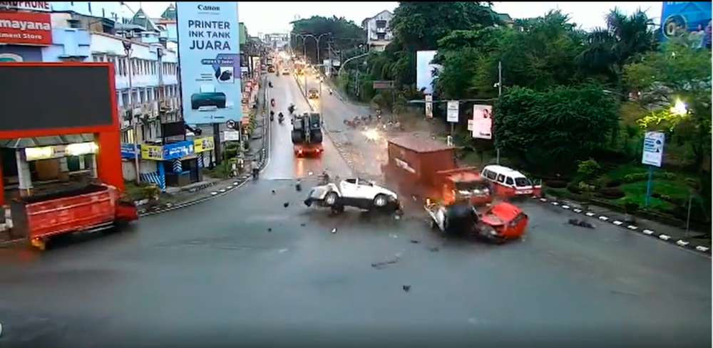 Four killed, 22 injured in container truck crash in Indonesia