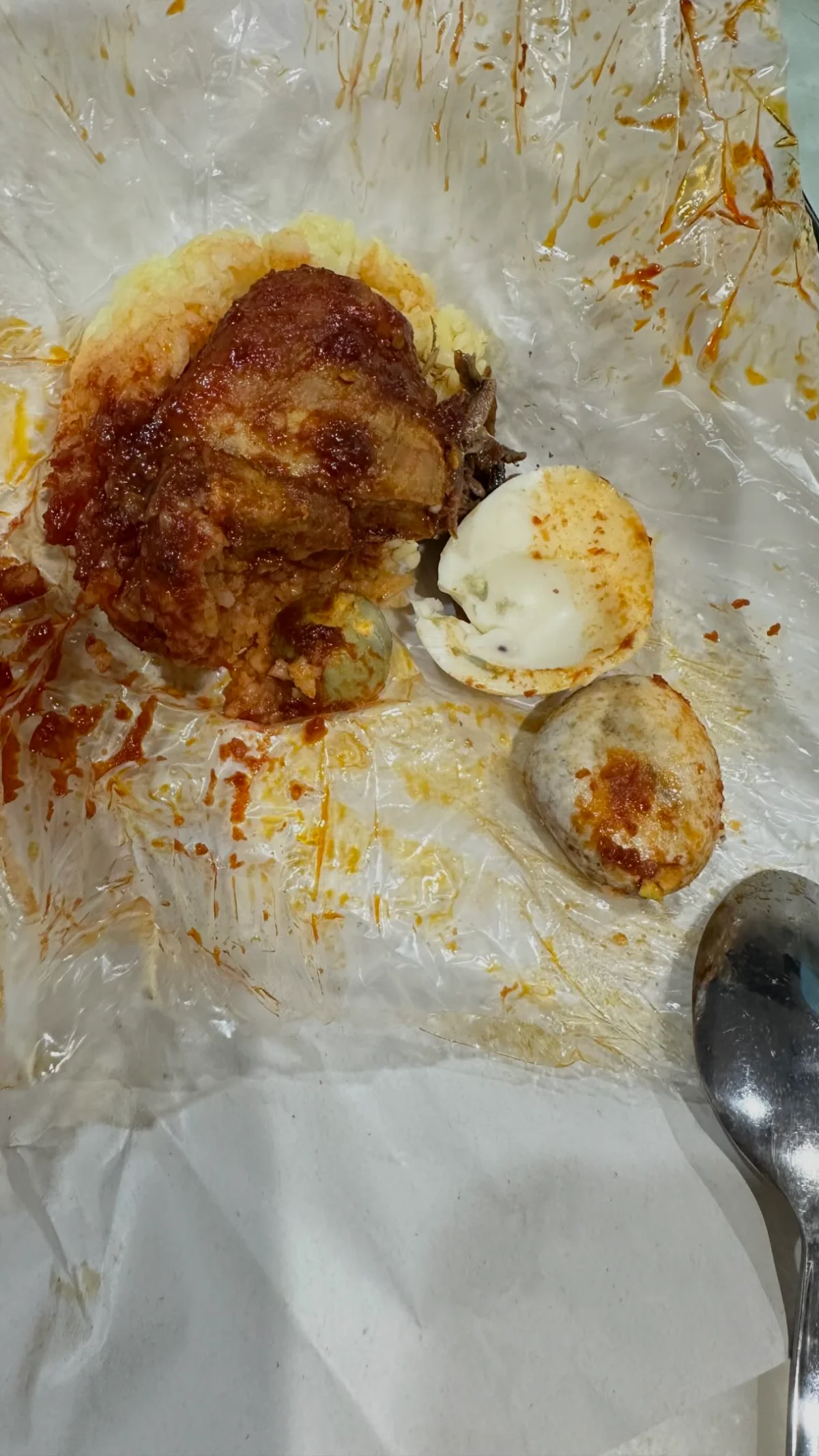 _Free_gift__-_Customer_finds_stone_inside_nasi_lemak_ayam_masak_merah_packet