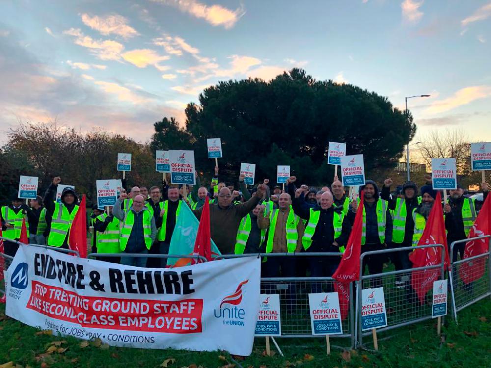 Hundreds of ground employees at London's Heathrow airport go on strike
