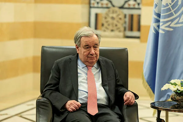 IRAN-CRISIS-LEBANON (1) UN chief calls on Hezbollah, Israel to 'stop the war' in Beirut visit