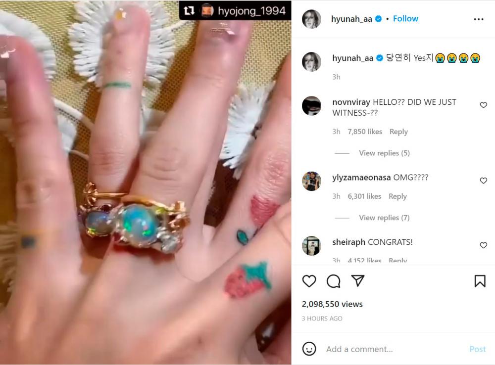 K-pop stars HyunA and Dawn announce engagement